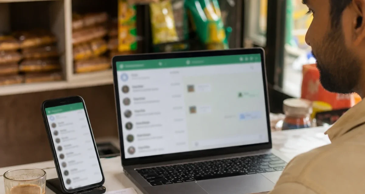 What is WhatsApp Business API – small business team inbox on laptop and phone